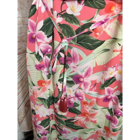 Tommy Bahama Floral Tropical Midi Dress Sz XXS Sleeveless Lined High Low Hem - Picture 6 of 9